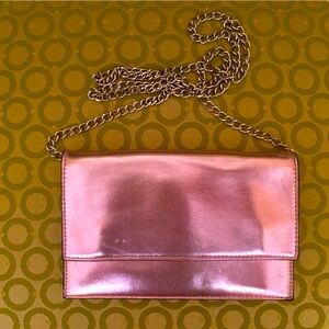 Forever 21 clutch pink metallic color
